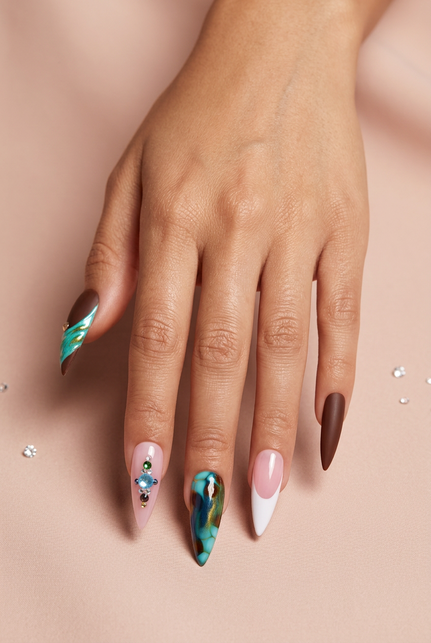 Cocoa Reverie luxury press-on nails